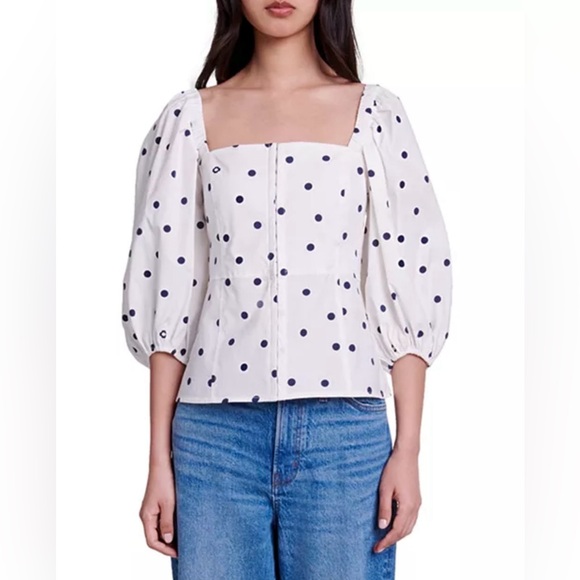 Maje Tops - Maje Lanina Dot Print Top